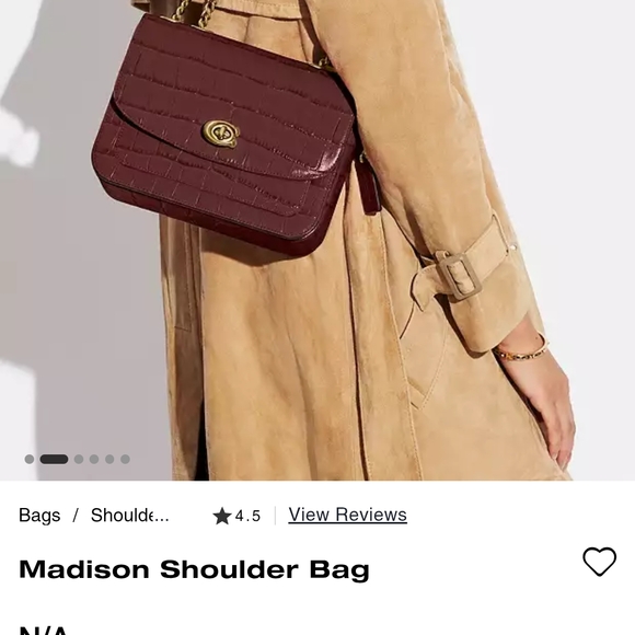 Coach Madison Shoulder Bag - Burgundy - Picture 2 of 10